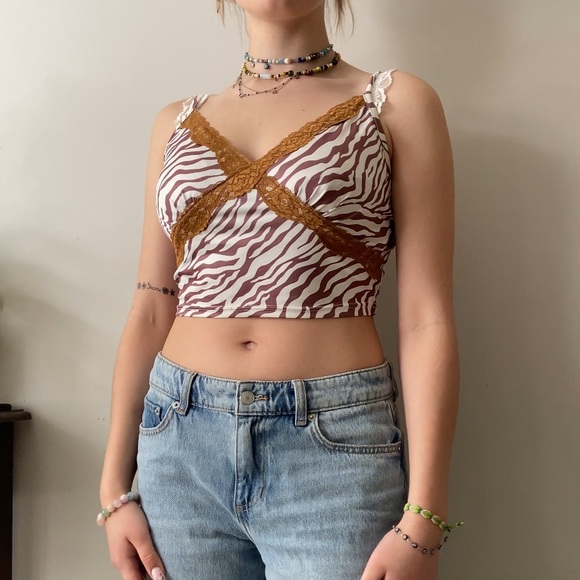 Zebra lace cami top - Picture 1 of 6